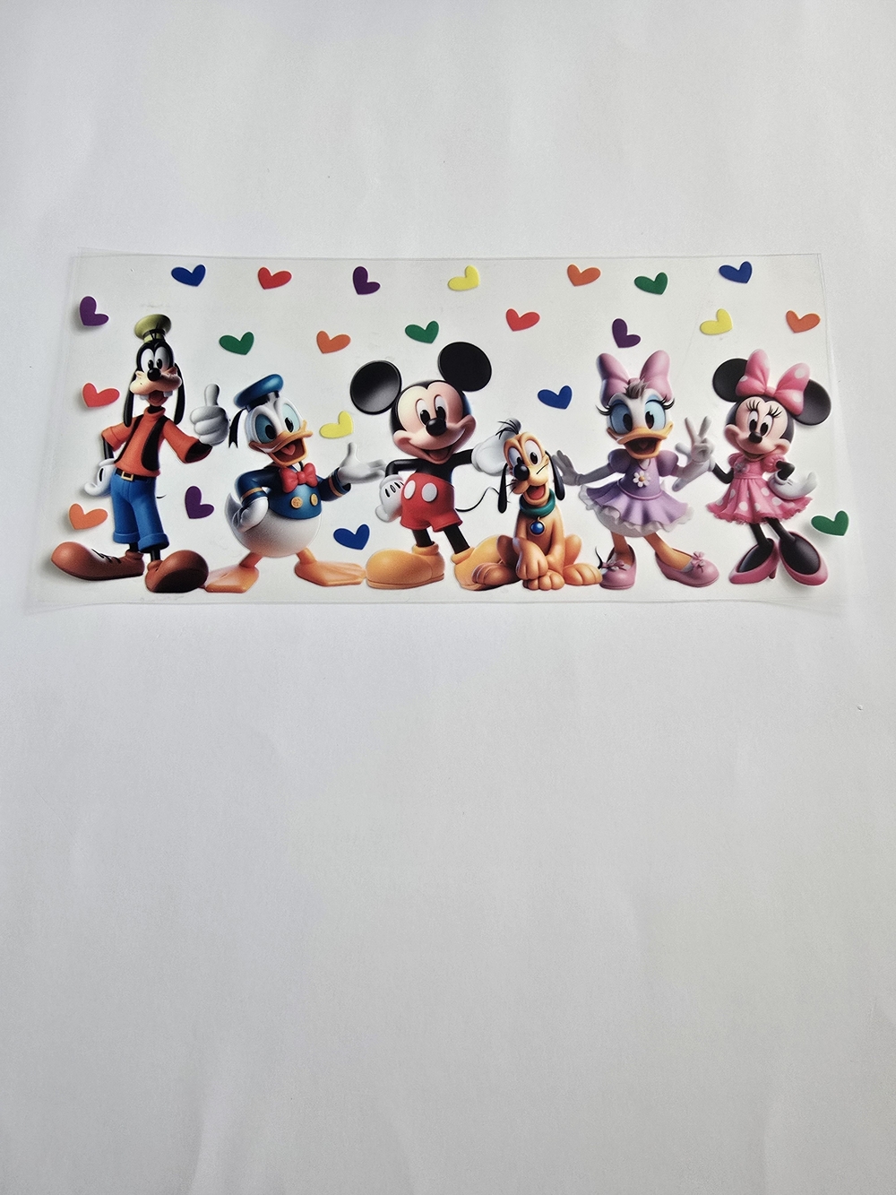 UV DTF Wrap Set-Disney Mickey & Friends Rainbow Hearts Party Banner - Multicolor